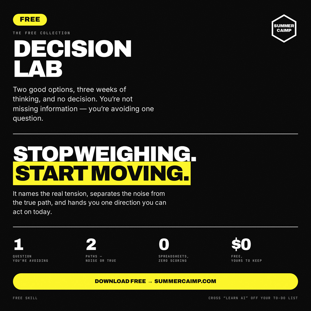 Decision Lab — Stop weighing. Start moving.