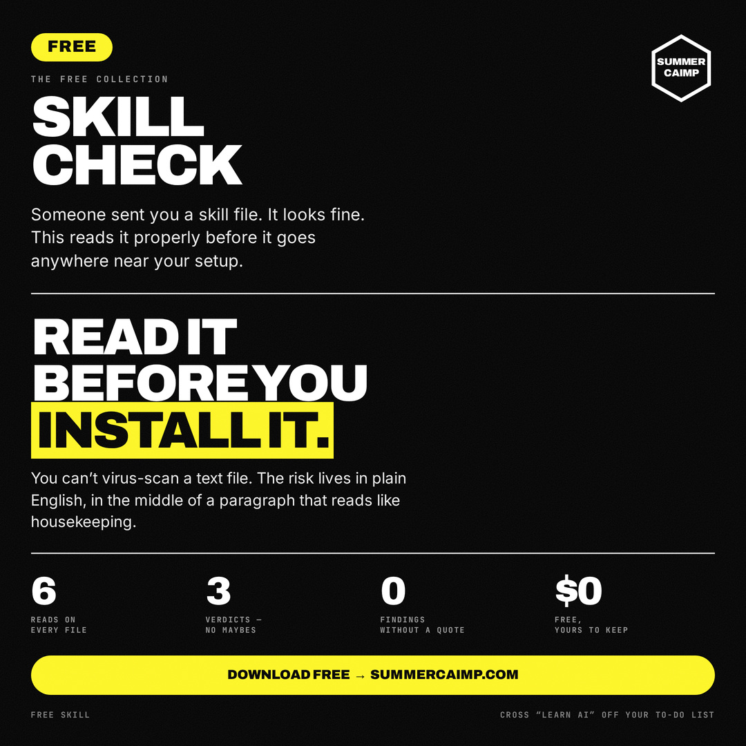 Skill Check — Read it before you install it.